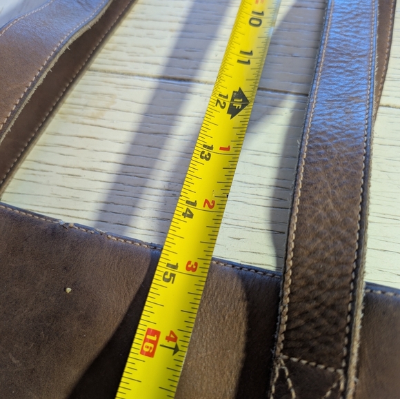 Vintage G.H. Bass & Co. Genuine Leather Tote Shoulder Bag Brown  Snap Closure - Picture 8 of 11